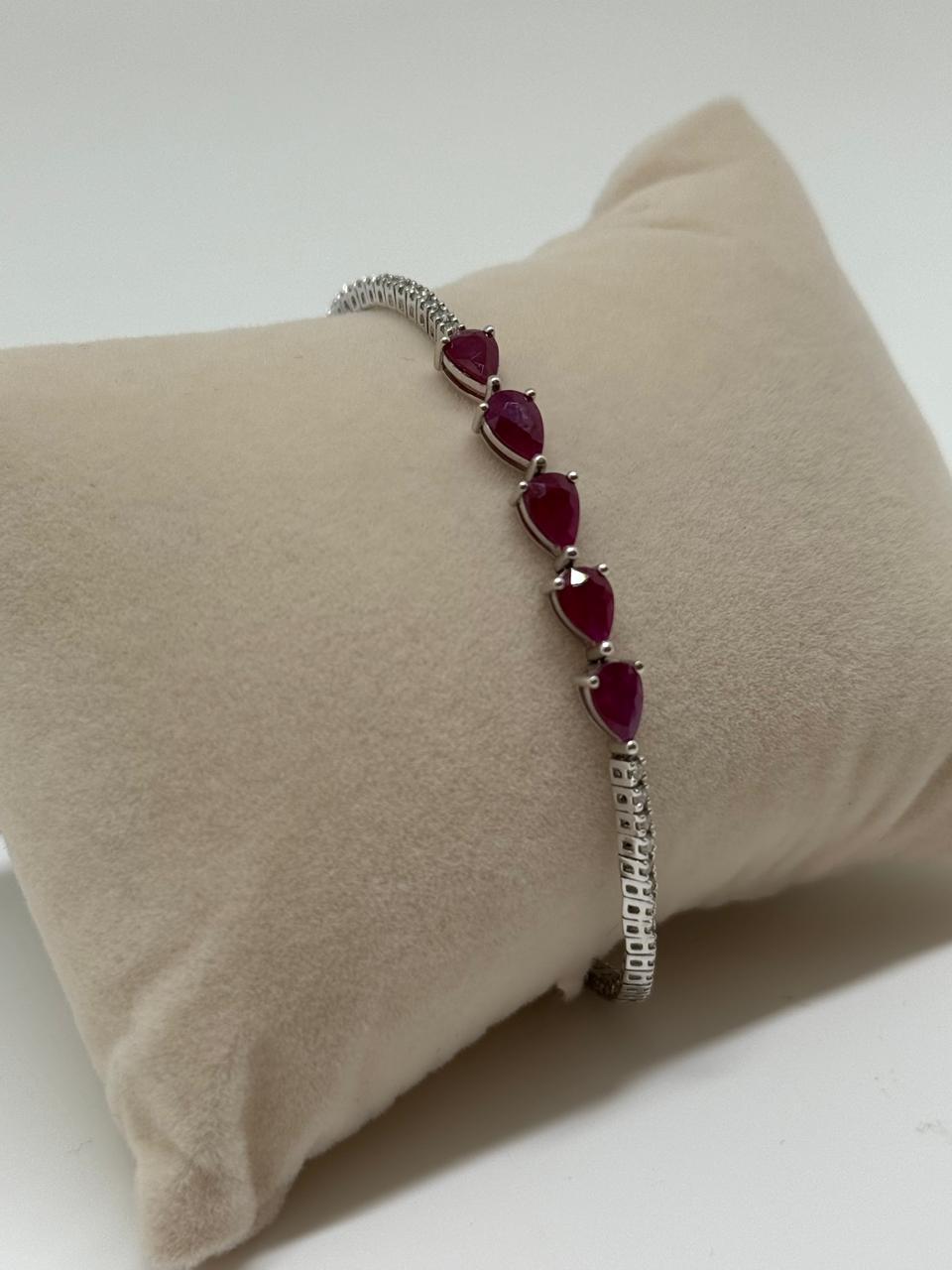 PULSERA DIAM 31CT Y RUBIES(5)  7.2G 21CM LK01